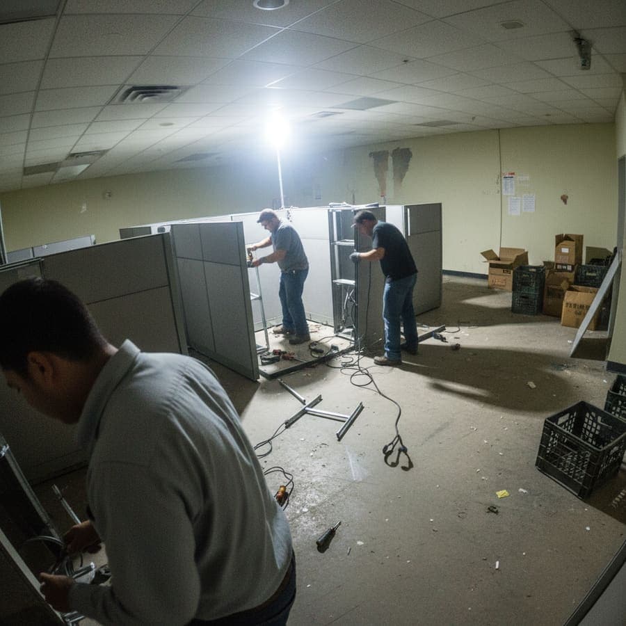 Walk-behind sweep operation in tight-aisle mixed-product storage